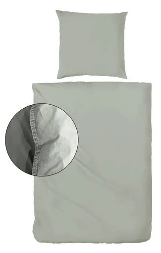 Renforce-Bettwäsche, stonewashed, 135x200cm, Olive