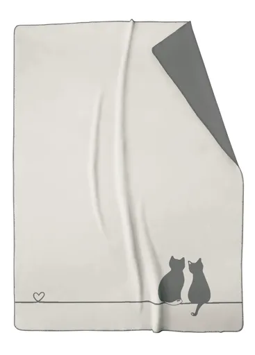 Wohndecke Cute Cats 150 x 200 cm Anthrazit/Stein