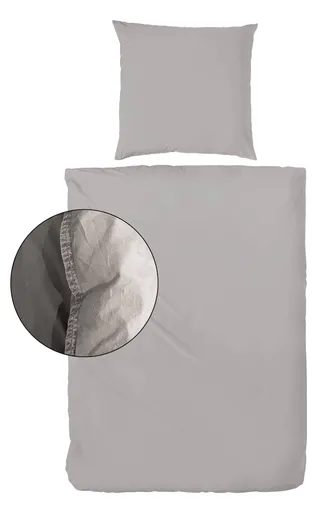 Renforce-Bettwäsche, stonewashed, 155x220cm, Kitt