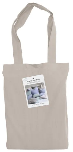 Renforce-Bettwäsche, stonewashed, 155x220cm, Leinen