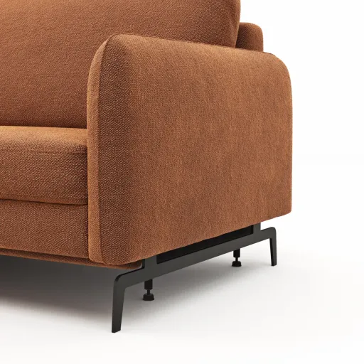 Ecksofa Enna - Longchair Links mit 1,75-Sitzer, inkl. motorischer Relaxfunktion Longchair, Stoff, Terracotta