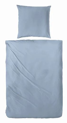 Luxus Satin-Bettwäsche,155x220cm, Rauchblau