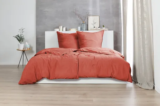 Renforce-Bettwäsche, stonewashed, 135x200cm, Siena