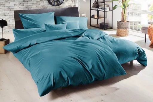 Luxus Satin-Bettwäsche,155x220cm, Smaragd