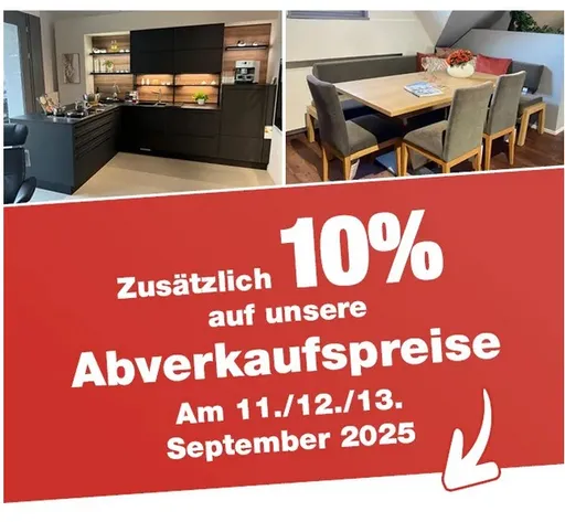 10 % Extra RABATT - Summer Sale - 11. - 13. September 2025