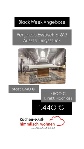 Black Week 10 % Zusatzrabatt auf  Abverkaufs-Ausstellungsstücken bis einschließlich 06.12.2025