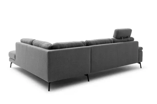 Ecksofa Enna - 3-Sitzer, Ecke rechts, Sitzvorzug (motorisch), Stoff, Graphit