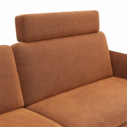 Ecksofa Enna - Longchair Links mit 1,75-Sitzer, inkl. motorischer Relaxfunktion Longchair, Stoff, Terracotta