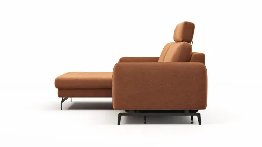 Ecksofa Enna - Longchair Links mit 1,75-Sitzer, inkl. motorischer Relaxfunktion Longchair, Stoff, Terracotta