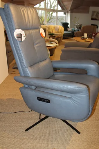 Relaxsessel TV-Sessel Melbourne L in Leder Grau motorisch verstellbar
