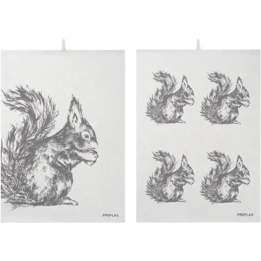 Proflax Geschirrtuch Eichhörnchen i - Platzset Silber Weihnachtlich 35x50cm