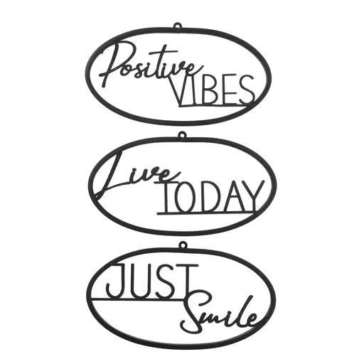  Blechschild mit Spruch - Dekoschild Metall von Boltze Positive Vibes