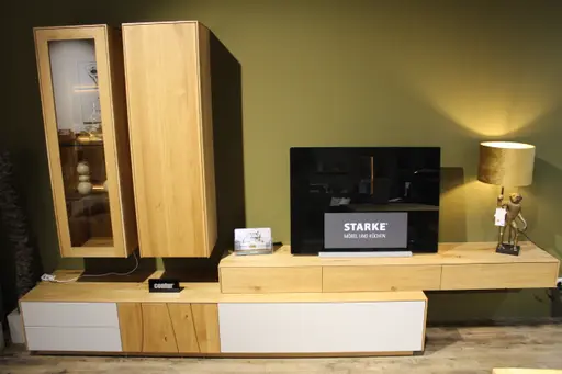 Wohnwand Contur Mileto Weiß Asteiche