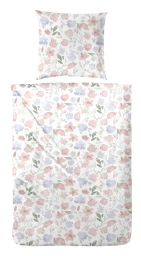 Perkal-Bettwäsche, 155x220cm, Blumen Muster
