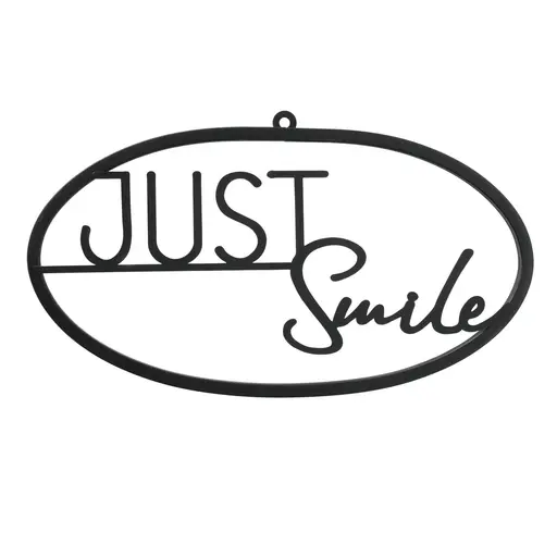 Blechschild mit Spruch - Dekoschild Metall von Boltze Just Smile