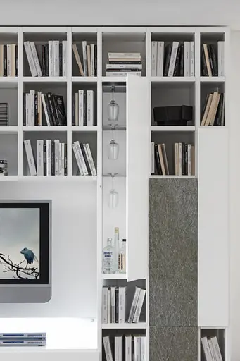 Wohnwand "Pari & Dispari Drehtüren" von Presotto