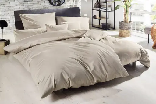 Luxus-Satin-Bettwäsche, 135x200cm, Taupe