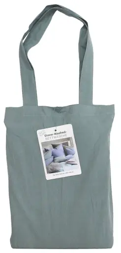 Renforce-Bettwäsche, stonewashed, 155x220cm, Grau-Grün