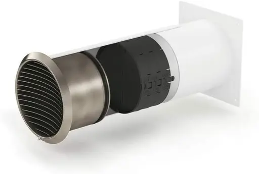 Naber 4043071 Turbo® 150 Mauerkasten inkl. THERMOBOX, weiß, Edelstahl, Rundrohranschuss/Compair flow (System Ø 150)