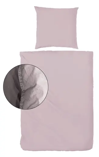 Renforce-Bettwäsche, stonewashed, 135x200cm, Blass-Rose