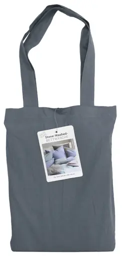 Renforce-Bettwäsche, stonewashed, 155x220cm, Anthrazit