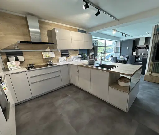 Einbauküche NovaLux Seidengrau Hochglanz Lack