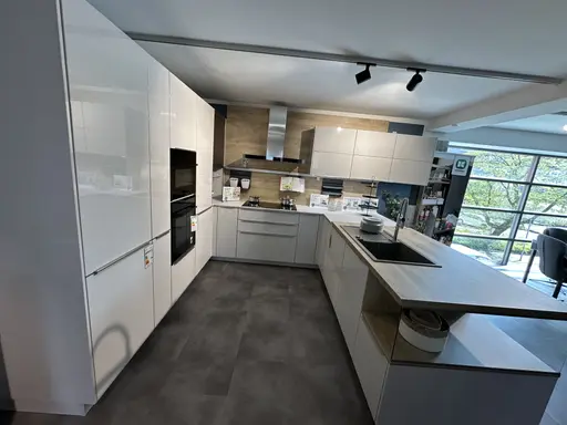 Einbauküche NovaLux Seidengrau Hochglanz Lack