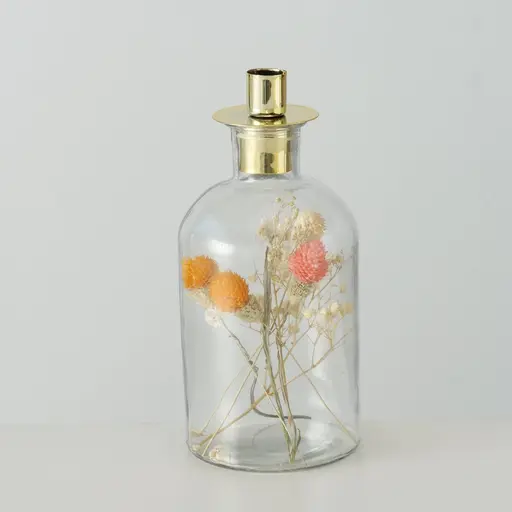 Kerzenleuchter NOVARA mit Trockenblumen Deko