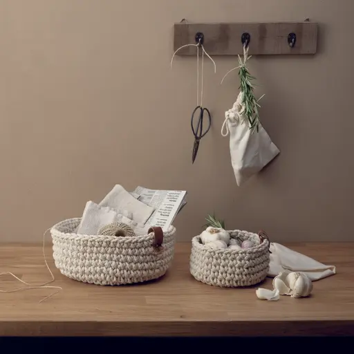 ASA Häkelkorb L ecru Baumwollkorb Beige Aufbewahrung