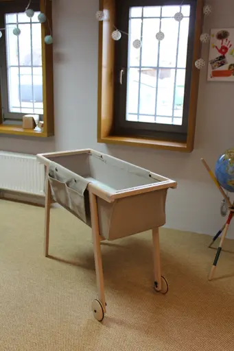 TEAM 7 Babybett Erle massiv, Weißöl KBB B/H/T: 100/80/54 cm 