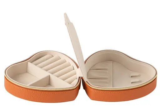 Schmuckdose Herz Kunstleder Cognac J-LINE