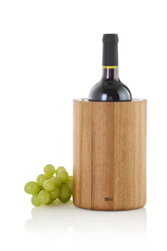 AdHoc Wein-Sekt-Champagnerkühler Akazienholz Edelstahl