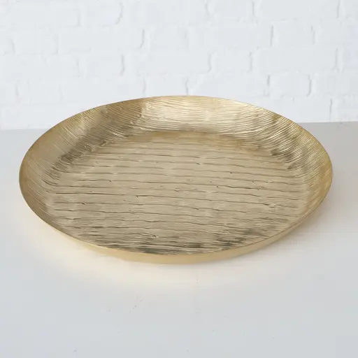 Deko Schale Gold Dekotablett "Shine" tief und flach - 2 Stck. Set