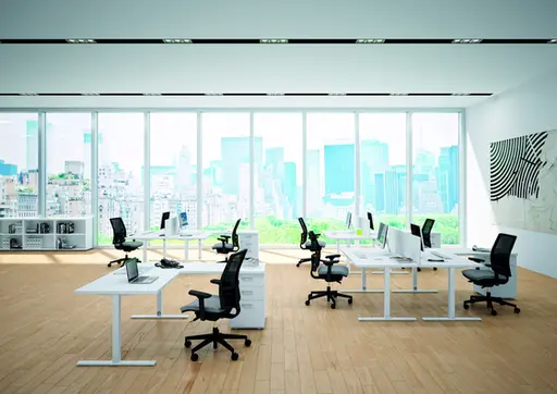 Büro-Tischsystem "Idea+ Tube" von Quadrifoglio