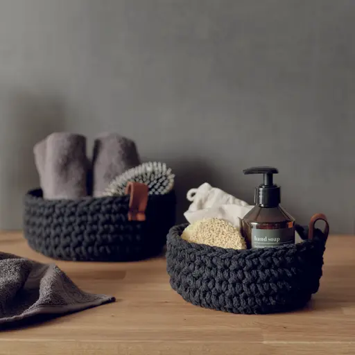 ASA Häkelkorb L schwarz Baumwollkorb Aufbewahrung