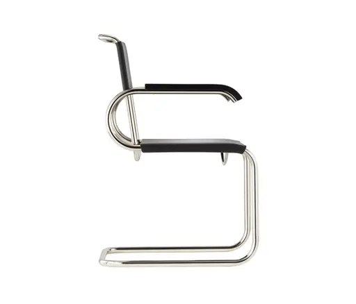 Bauhaus-Freischwinger mit Armlehnen "D40" von TECTA