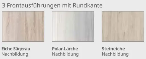 3 Frontausführungen mit Rundkante