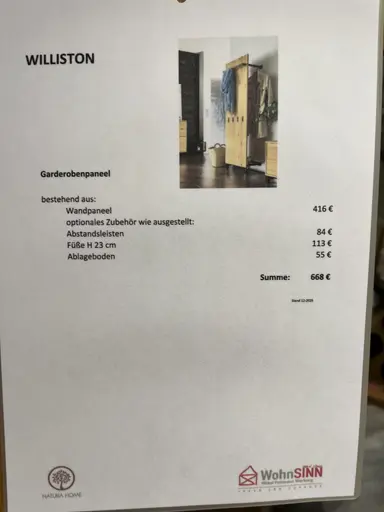 Garderobenpaneel WILLISTON