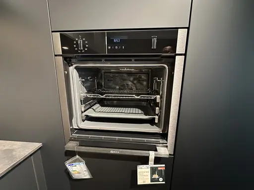 Einbauküche SGM Polymerglas Titanio + FMA Onyxschwarz matt