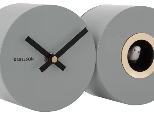 Karlsson Wanduhr Duo cuckoo, mouse grey