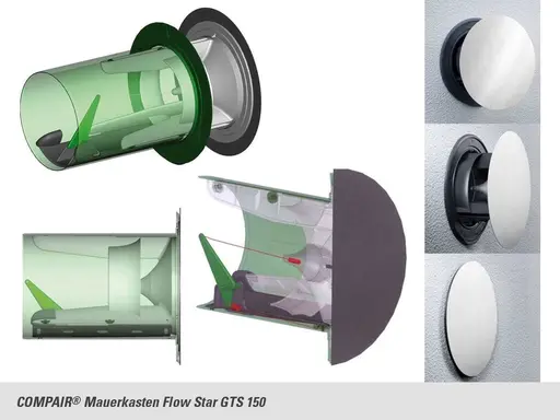 NABER COMPAIR® Flow Star GTS 150 Mauerkasten Ø150 mm (Rundrohranschluß)