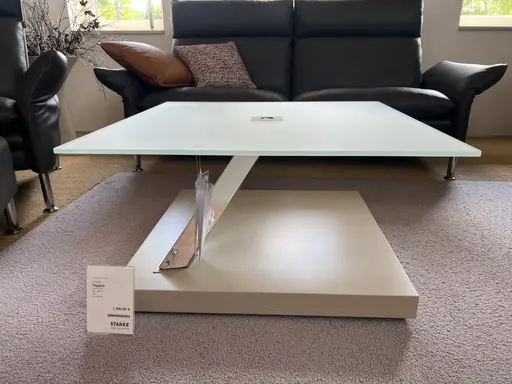 Couchtisch Glas Chrom K491 höhenverstellbar