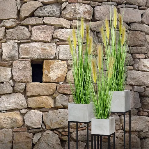 Grasbusch Deko 110 cm Kunstpflanze Gras im Topf grün