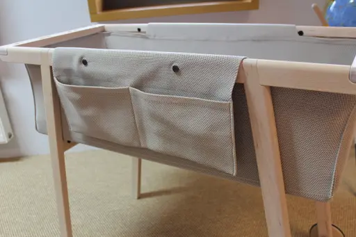 TEAM 7 Babybett Erle massiv, Weißöl KBB B/H/T: 100/80/54 cm 