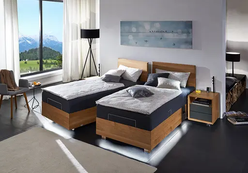 DUO-MASSIVHOLZBETT LUGANO BOXLIKE