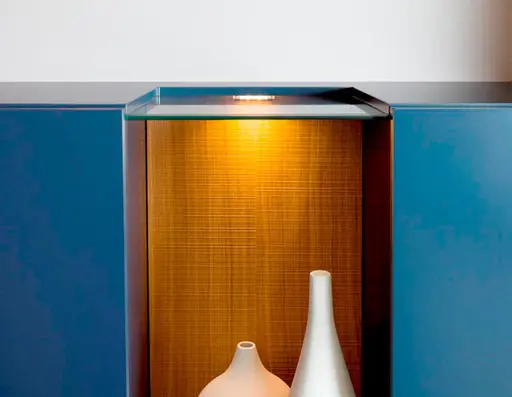 Bücherwand mit Vitrinen "Domino" von Sudbrock