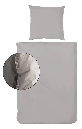 Renforce-Bettwäsche, stonewashed, 155x220cm, Kitt