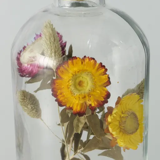 Kerzenleuchter NOVARA mit Trockenblumen Deko Vintage