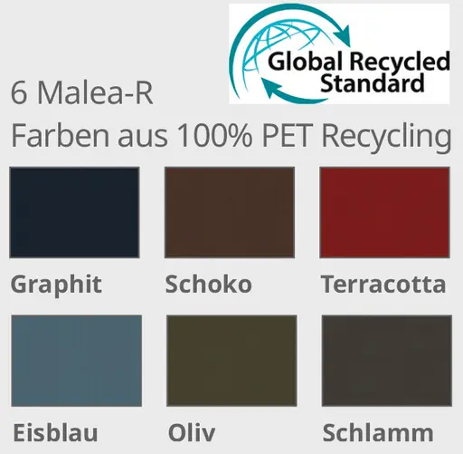 6 Malea-R Farben aus 100% PET Recycling