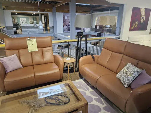 Global wohnen Polstergarnitur Sitzkonzept 2,5 teilig Leder Credo brandy